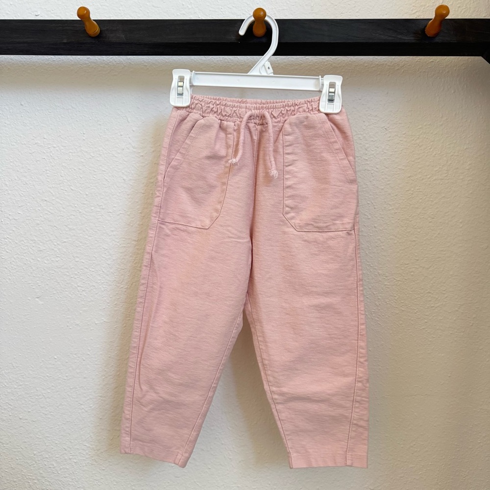 ZARA Girls Pink Pique Cotton Pants